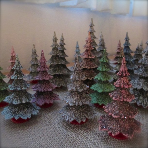 A table top forest of stylized West German trees...