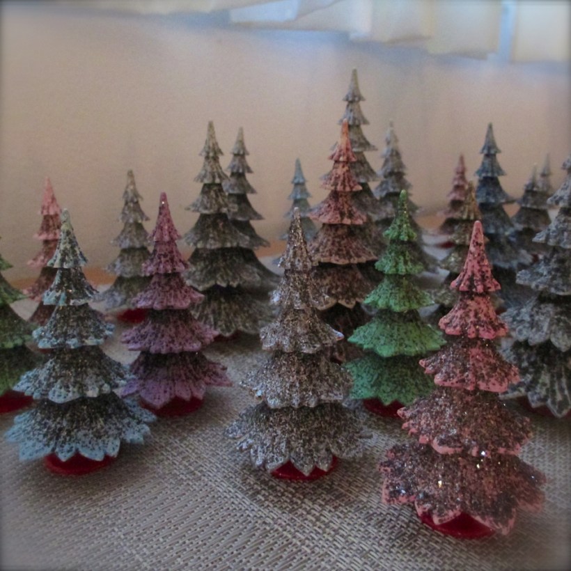 A table top forest of stylized West German trees...