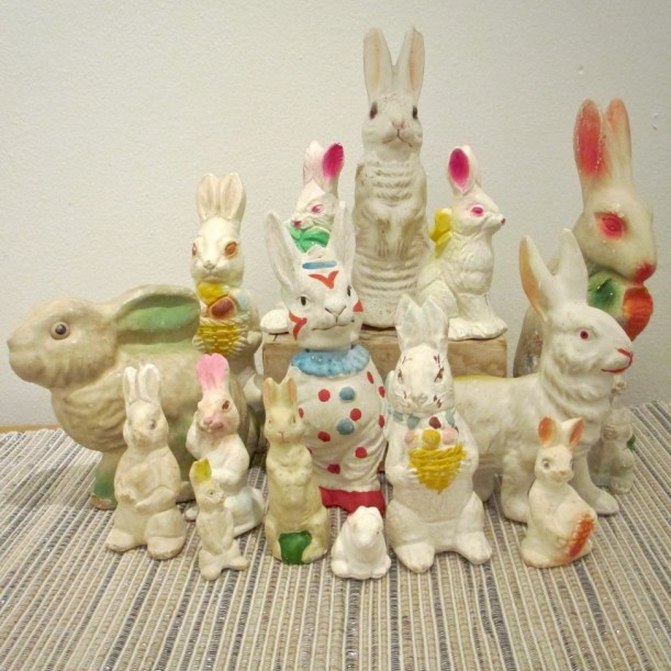 chalkware rabbit german candy container