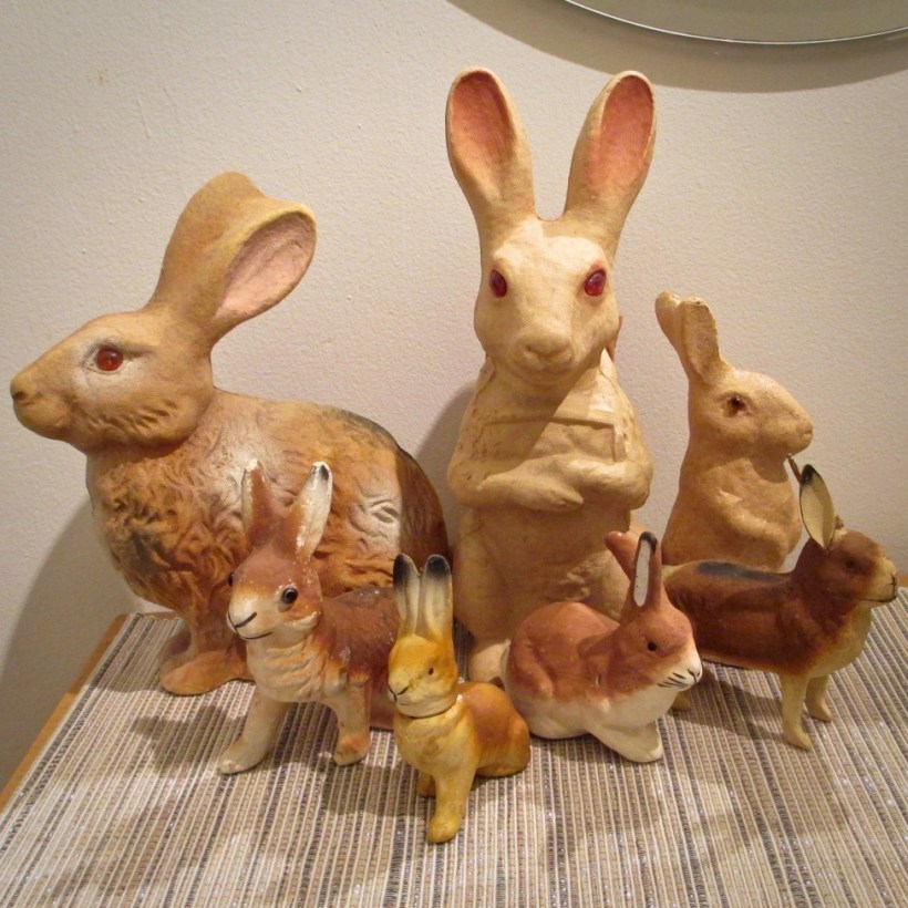 paper mach rabbit vintage germany