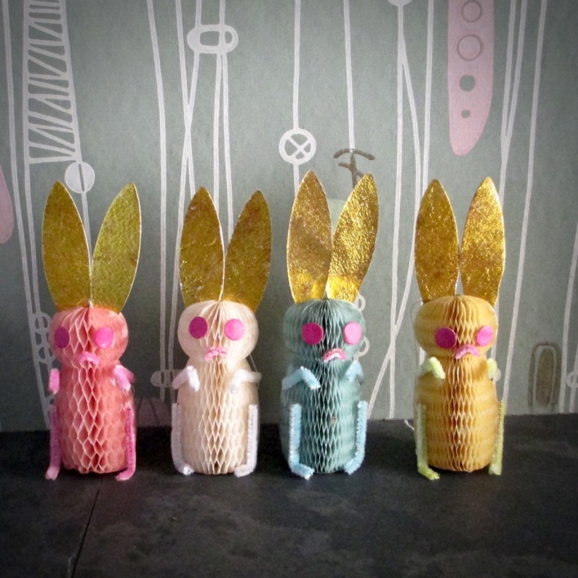 Vintage Honeycomb rabbits bunny
